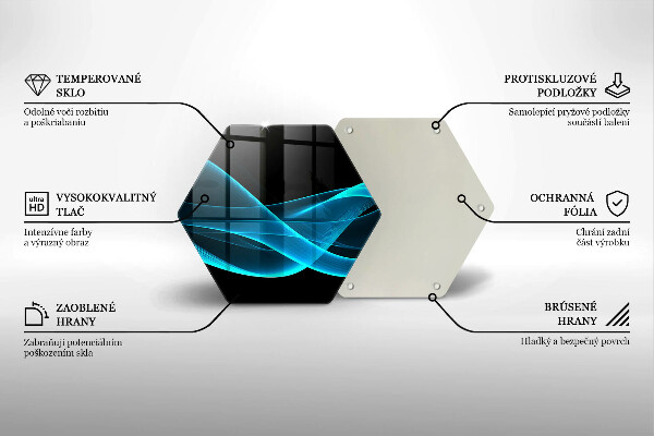 Kuchynská doska veľká zo skla Modrá abstrakcia