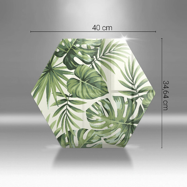 Kuchynská doska veľká zo skla Ilustrácia listov Monstera