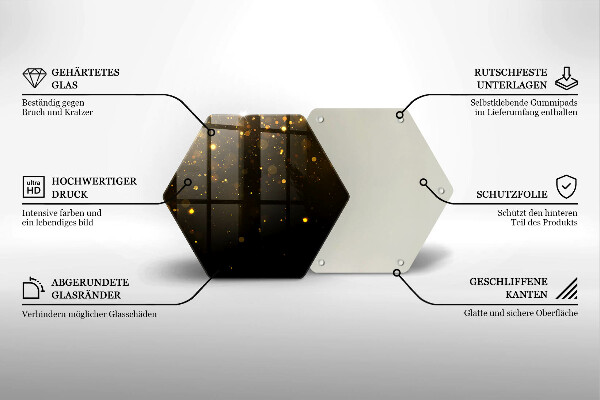 Kuchynská doska zo skla Zlaté trblietky