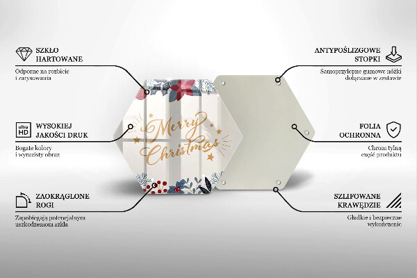 Kuchynská doska zo skla Merry Christmas nápis