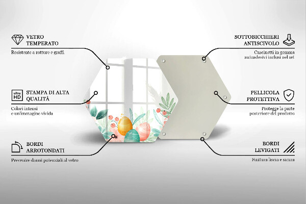 Kuchynská doska veľká zo skla veľkonočné vajíčka