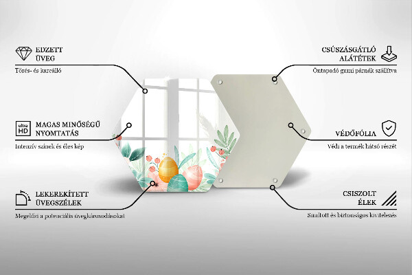 Kuchynská doska veľká zo skla veľkonočné vajíčka