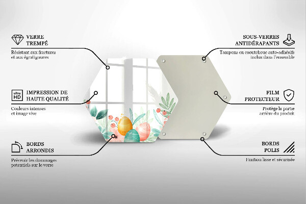 Kuchynská doska veľká zo skla veľkonočné vajíčka