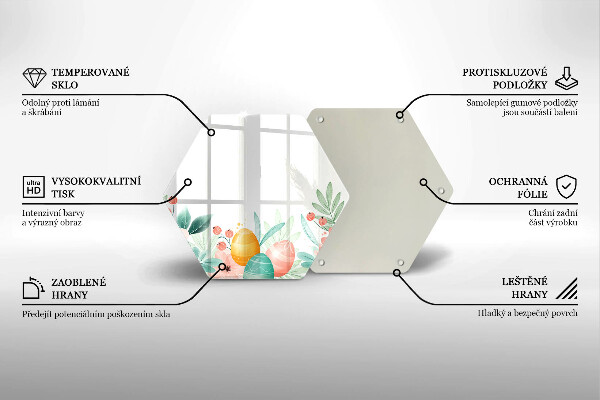 Kuchynská doska veľká zo skla veľkonočné vajíčka