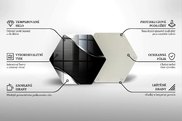Kuchynská doska veľká zo skla Kovová abstrakcia