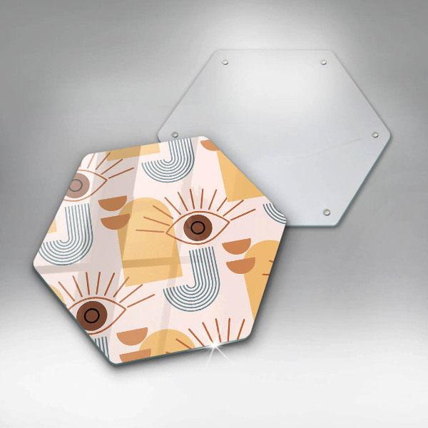 Kuchynská doska veľká zo skla Boho vzor očí