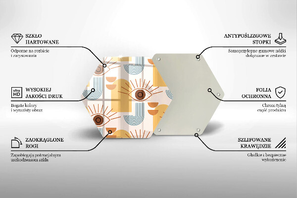 Kuchynská doska veľká zo skla Boho vzor očí