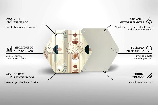 Kuchynská doska veľká zo skla Boho geometrické tvary