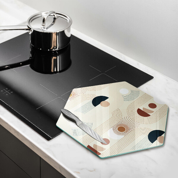 Kuchynská doska veľká zo skla Boho geometrické tvary