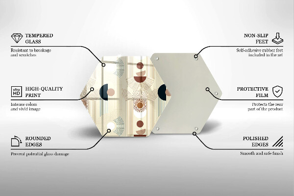 Kuchynská doska veľká zo skla Boho geometrické tvary