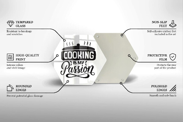 Kuchynská doska veľká zo skla Cooking is my passion