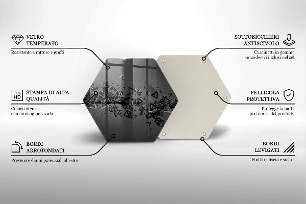 Kuchynská doska veľká zo skla Abstraktné 3D tvary