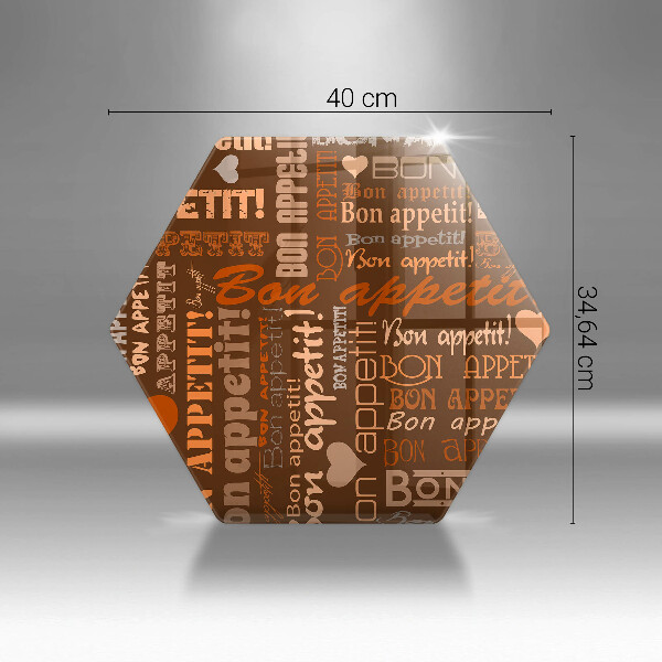 Kuchynská doska veľká zo skla Bon Appetit titulky