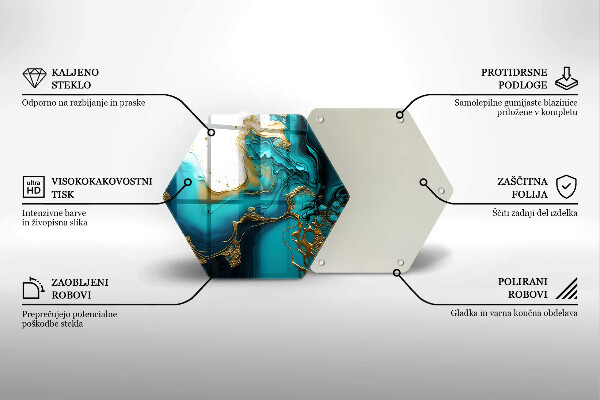 Kuchynská doska veľká zo skla Tyrkysová abstrakcia