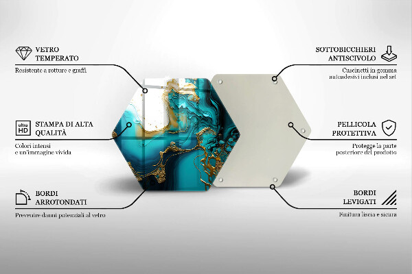 Kuchynská doska veľká zo skla Tyrkysová abstrakcia