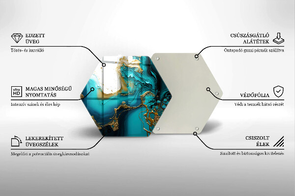 Kuchynská doska veľká zo skla Tyrkysová abstrakcia