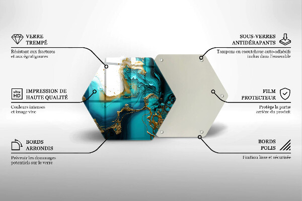 Kuchynská doska veľká zo skla Tyrkysová abstrakcia