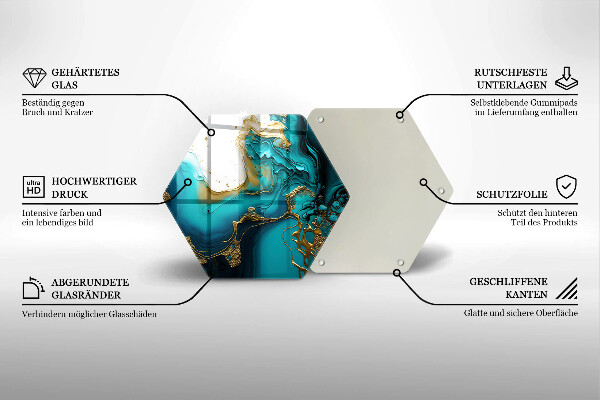 Kuchynská doska veľká zo skla Tyrkysová abstrakcia