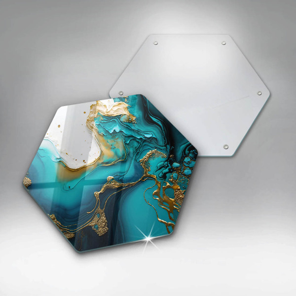 Kuchynská doska veľká zo skla Tyrkysová abstrakcia