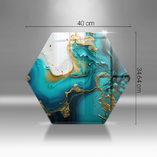 Kuchynská doska veľká zo skla Tyrkysová abstrakcia