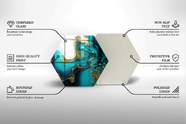 Kuchynská doska veľká zo skla Tyrkysová abstrakcia