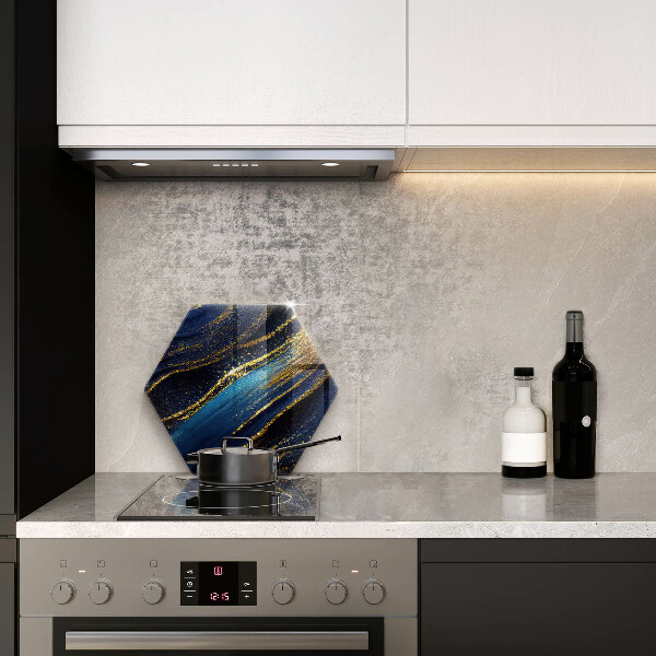 Kuchynská doska veľká zo skla Námornícka modrá abstrakcia