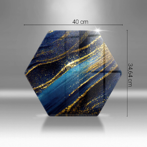 Kuchynská doska veľká zo skla Námornícka modrá abstrakcia