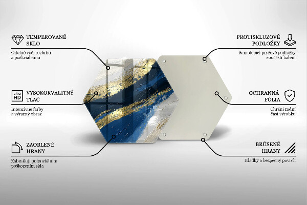 Kuchynská doska veľká zo skla Textúra so zlatom