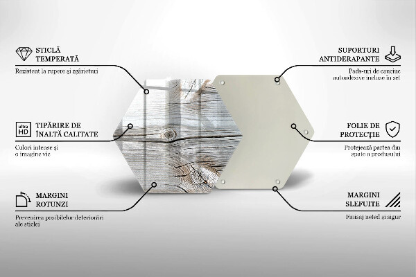 Kuchynská doska veľká zo skla Svetlá štruktúra dreva