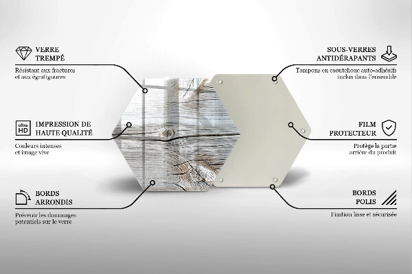 Kuchynská doska veľká zo skla Svetlá štruktúra dreva