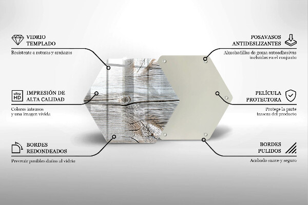 Kuchynská doska veľká zo skla Svetlá štruktúra dreva