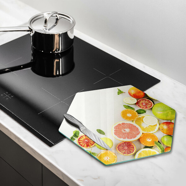 Kuchynská doska veľká zo skla Citrusové ovocie
