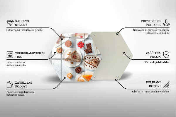 Kuchynská doska veľká zo skla Sladkosť koláča