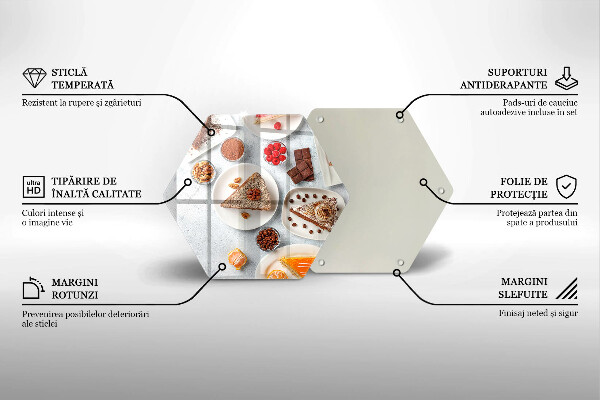 Kuchynská doska veľká zo skla Sladkosť koláča