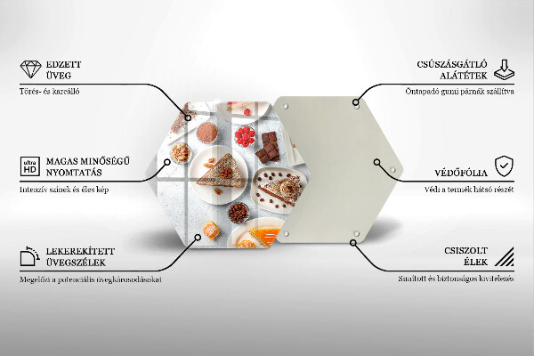 Kuchynská doska veľká zo skla Sladkosť koláča