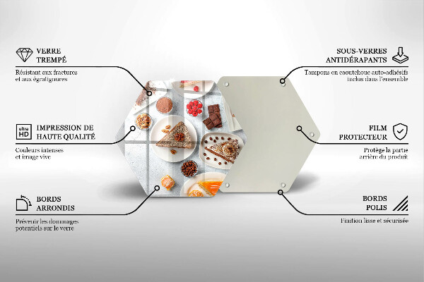 Kuchynská doska veľká zo skla Sladkosť koláča