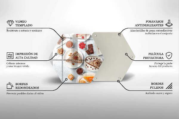 Kuchynská doska veľká zo skla Sladkosť koláča