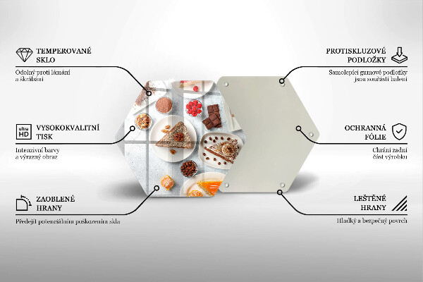 Kuchynská doska veľká zo skla Sladkosť koláča