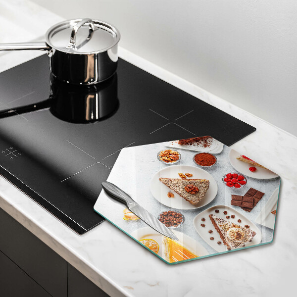 Kuchynská doska veľká zo skla Sladkosť koláča