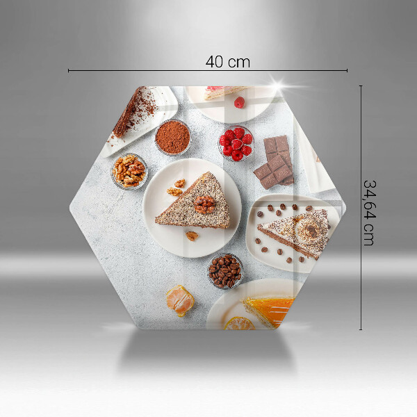 Kuchynská doska veľká zo skla Sladkosť koláča