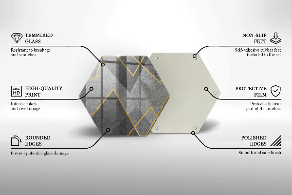 Kuchynská doska veľká zo skla Ostré tvary