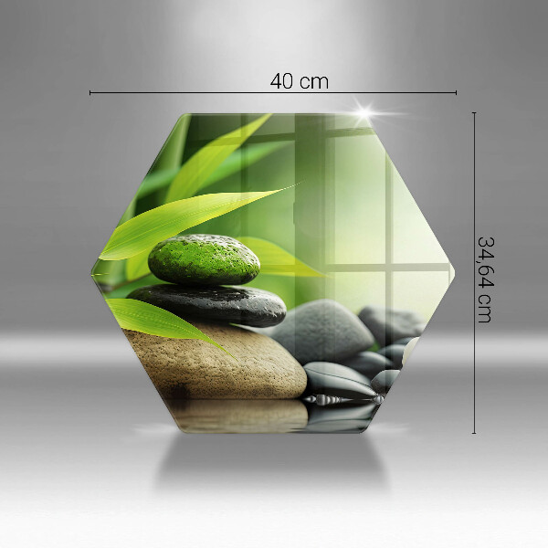 Kuchynská doska veľká zo skla Zen bambusové kamene