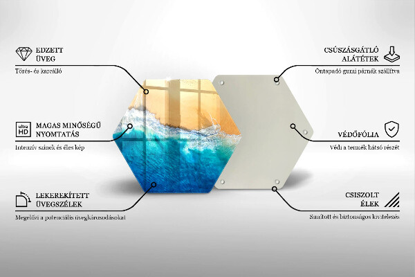 Kuchynská doska veľká zo skla Pláž a more