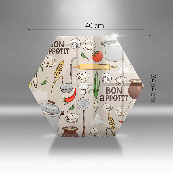 Kuchynská doska veľká zo skla Kuchyňa ilustrácie