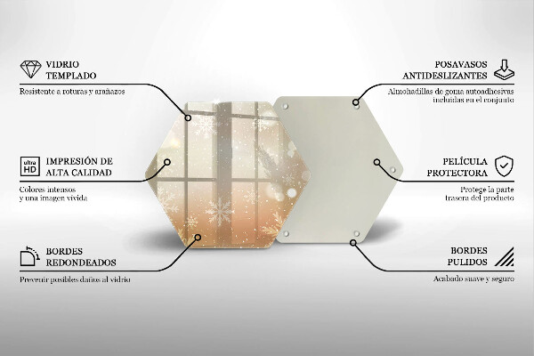 Kuchynská doska veľká zo skla Snehové vločky