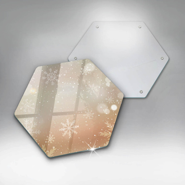 Kuchynská doska veľká zo skla Snehové vločky