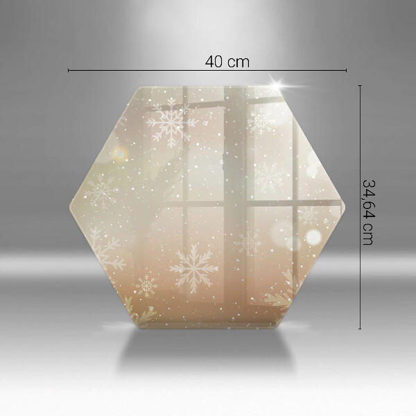 Kuchynská doska veľká zo skla Snehové vločky