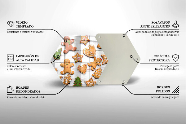 Kuchynská doska veľká zo skla Vianočné perníčky