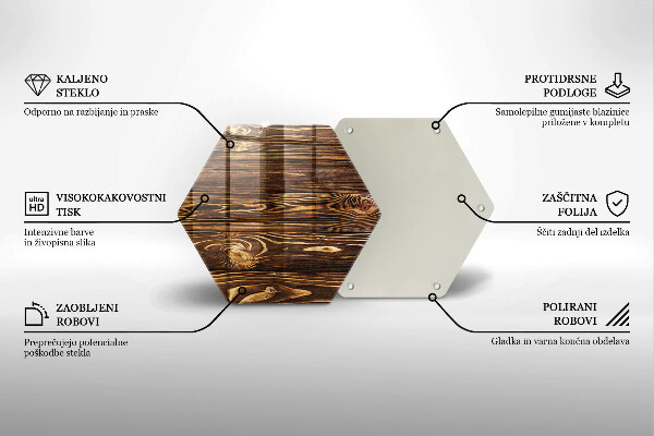 Kuchynská doska veľká zo skla Textúra dreva