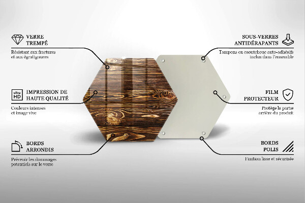 Kuchynská doska veľká zo skla Textúra dreva